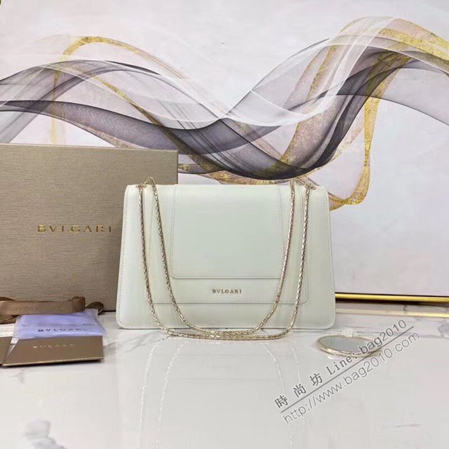Bvlgari女包 寶格麗雙層新品撞色 Serpenti Forever肩包 大號小牛皮鏈條女包  fyd1551